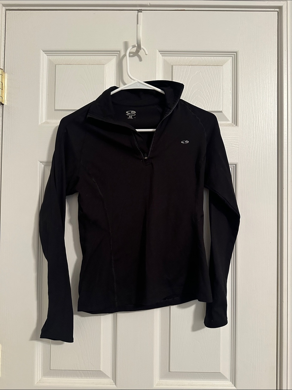 Champion Black Long-Sleeve Half-Zip Top